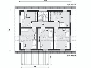 Fertighaus E 20-168.1 - Fertighaus im skandinavischen Landhausstil & Hampton-Flair von SchwörerHaus - Österreich, Grundriss 2