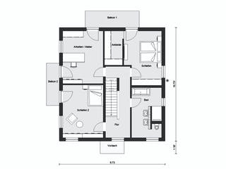 Fertighaus E 20-173.3 - Stadtvilla in Hanglage von SchwörerHaus - Österreich Schlüsselfertig ab 461010€, Grundriss 2