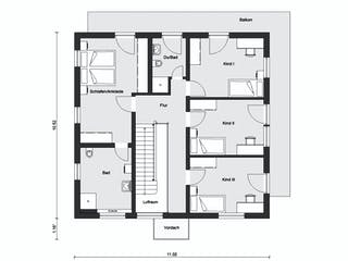 Fertighaus E 20-189.4 - Individuelle Stadtvilla nach eigenem Wunsch von SchwörerHaus - Österreich, Grundriss 2