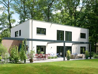 Fertighaus E 20-220.1 - Moderne Villa mit Flachdach von SchwörerHaus Schlüsselfertig ab 608464€, Cubushaus Außenansicht 2