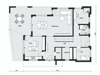 Fertighaus E 20-222.1 - Villa in Hanglage von SchwörerHaus Schlüsselfertig ab 1031805€, Cubushaus Grundriss 1