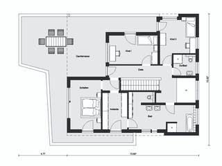 Fertighaus E 20-222.1 - Villa in Hanglage von SchwörerHaus - Österreich Schlüsselfertig ab 925430€, Cubushaus Grundriss 2