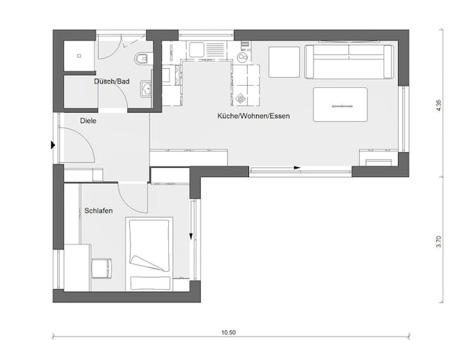 Fertighaus F 10-049.9.1 - FlyingSpace als Winkelbungalow von SchwörerHaus Schlüsselfertig ab 236170€, Bungalow Grundriss 1 Fertighaus F 10-049.9.1 - FlyingSpace als Winkelbungalow von SchwörerHaus Schlüsselfertig ab 236170€, Bungalow Grundriss 1