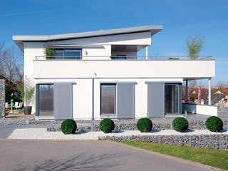 Fertighaus M 20-272.1 - Fertighaus rollstuhlgerecht von SchwörerHaus Schlüsselfertig ab 812478€, Pultdachhaus Außenansicht 2