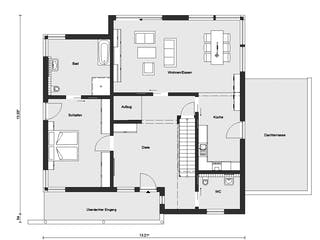 Fertighaus M 20-272.1 - Fertighaus rollstuhlgerecht von SchwörerHaus Schlüsselfertig ab 812478€, Pultdachhaus Grundriss 1