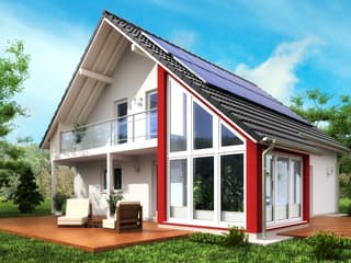 Fertighaus SH 160 WG von ScanHaus Marlow, Satteldach-Klassiker Außenansicht 1