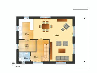 Fertighaus Sonnholm von Danhaus Deutschland Schlüsselfertig ab 392680€, Satteldach-Klassiker Grundriss 1