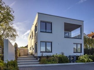 Massivhaus Haus Burkhardt von Splietker Bau, Cubushaus Außenansicht 4