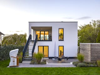 Massivhaus Haus Burkhardt von Splietker Bau, Cubushaus Außenansicht 5