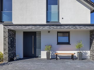 Massivhaus Haus Ginsterweg von Splietker Bau, Satteldach-Klassiker Außenansicht 6