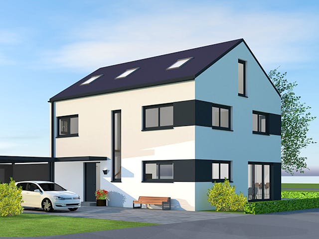 Massivhaus Haus Kernekamp von Splietker Bau, Satteldach-Klassiker Außenansicht 1