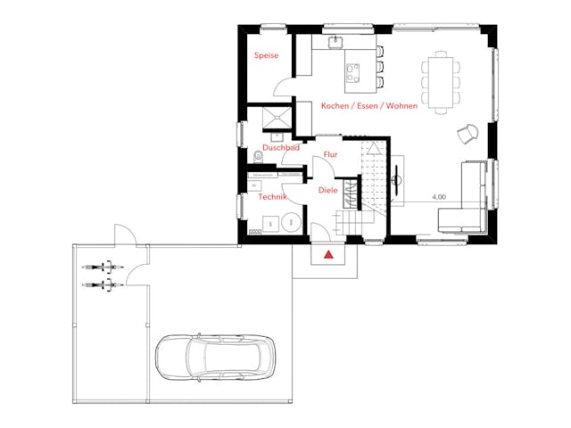 Massivhaus Haus Kernekamp von Splietker Bau, Satteldach-Klassiker Grundriss 1