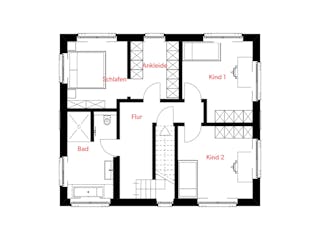 Massivhaus Haus Kernekamp von Splietker Bau, Satteldach-Klassiker Grundriss 2