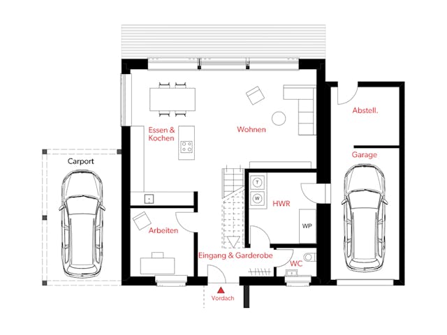 Massivhaus Haus Maibach von Splietker Bau, Satteldach-Klassiker Grundriss 1 Massivhaus Haus Maibach von Splietker Bau, Satteldach-Klassiker Grundriss 1