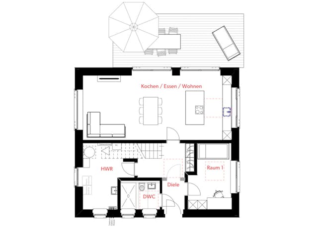 Massivhaus HAUSKONZEPT Klassik von Splietker Bau, Satteldach-Klassiker Grundriss 1 Massivhaus HAUSKONZEPT Klassik von Splietker Bau, Satteldach-Klassiker Grundriss 1