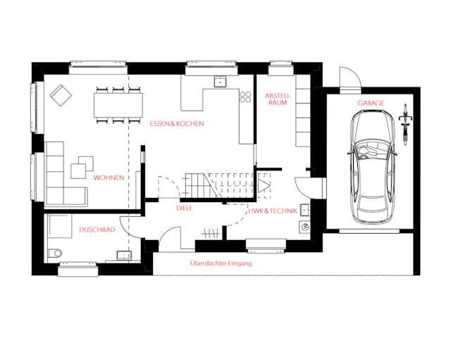 Massivhaus Haus Westkirchen von Splietker Bau, Cubushaus Grundriss 1
