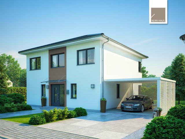 Massivhaus Stadtvilla Centro von Kern-Haus Schlüsselfertig ab 437900€, Stadtvilla Außenansicht 1