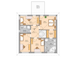 Massivhaus Stadtvilla Centro von Kern-Haus Schlüsselfertig ab 446900€, Stadtvilla Grundriss 2