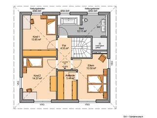 Massivhaus Stadtvilla Pura von Kern-Haus Schlüsselfertig ab 366900€, Stadtvilla Grundriss 2