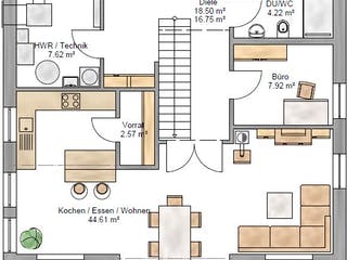Fertighaus Stadtvilla 159 von Suckfüll Energiesparhaus Schlüsselfertig ab 471375€, Stadtvilla Grundriss 1