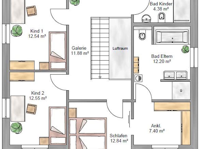 Fertighaus Stadtvilla 159 von Suckfüll Energiesparhaus Schlüsselfertig ab 419000€, Stadtvilla Grundriss 2