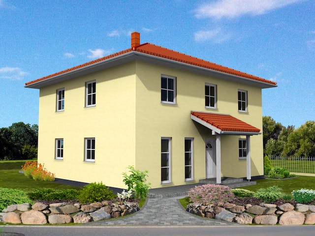 Fertighaus Stadtvilla 173 von Suckfüll Energiesparhaus Schlüsselfertig ab 431950€, Stadtvilla Außenansicht 1