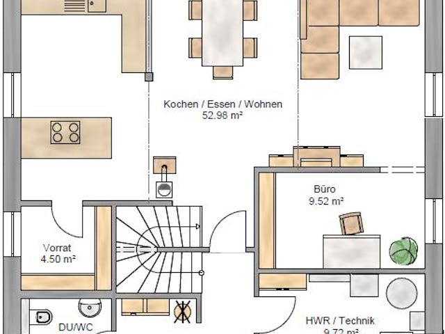 Fertighaus Stadtvilla 173 von Suckfüll Energiesparhaus Schlüsselfertig ab 431950€, Stadtvilla Grundriss 1
