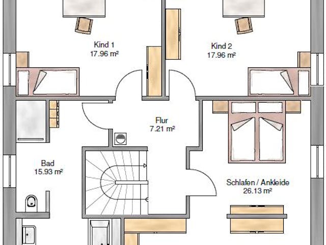 Fertighaus Stadtvilla 173 von Suckfüll Energiesparhaus Schlüsselfertig ab 431950€, Stadtvilla Grundriss 2