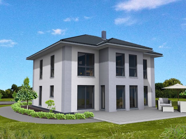 Fertighaus Stadtvilla 189 von Suckfüll Energiesparhaus Schlüsselfertig ab 535444€, Stadtvilla Außenansicht 1