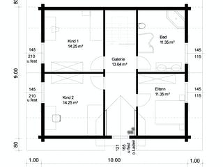 Blockhaus Steinheim von Rems-Murr-Holzhaus Ausbauhaus ab 311508€, Satteldach-Klassiker Grundriss 2