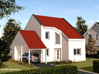 Massivhaus Stella E106 von Favorit Massivhaus - Mehrfamilienhäuser, Satteldach-Klassiker Außenansicht 3