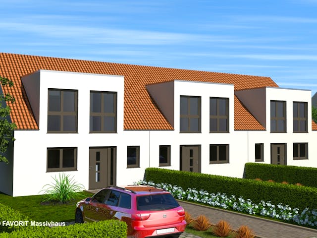 Massivhaus Stella E118/M122 von Favorit Massivhaus - Mehrfamilienhäuser, Satteldach-Klassiker Außenansicht 1