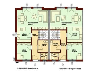 Massivhaus Stella E118/M122 von FAVORIT Massivhaus, Satteldach-Klassiker Grundriss 1