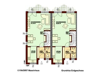 Massivhaus Stella E141/M146 von Favorit Massivhaus - Mehrfamilienhäuser, Cubushaus Grundriss 1