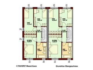 Massivhaus Stella E141/M146 von Favorit Massivhaus - Mehrfamilienhäuser, Cubushaus Grundriss 2