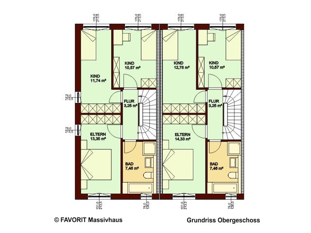 Massivhaus Stella E141/M146 von FAVORIT Massivhaus, Cubushaus Grundriss 2