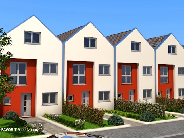 Massivhaus Stella E145/M150 von Favorit Massivhaus - Mehrfamilienhäuser, Satteldach-Klassiker Außenansicht 1