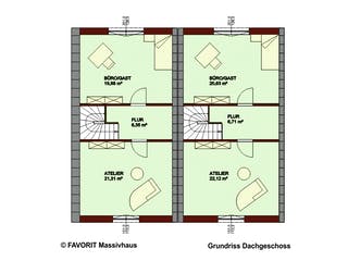 Massivhaus Stella E145/M150 von Favorit Massivhaus - Mehrfamilienhäuser, Satteldach-Klassiker Grundriss 3