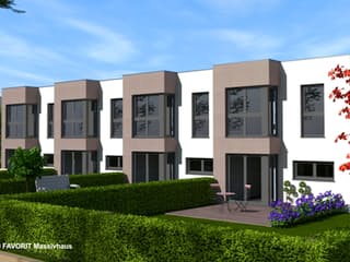 Massivhaus Stella E92/M95 von Favorit Massivhaus - Mehrfamilienhäuser, Cubushaus Außenansicht 2