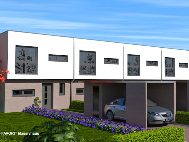 Massivhaus Stella E92/M95 von Favorit Massivhaus - Mehrfamilienhäuser, Cubushaus Außenansicht 1 Massivhaus Stella E92/M95 von Favorit Massivhaus - Mehrfamilienhäuser, Cubushaus Außenansicht 1