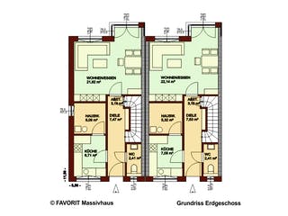 Massivhaus Stella E92/M95 von Favorit Massivhaus - Mehrfamilienhäuser, Cubushaus Grundriss 1