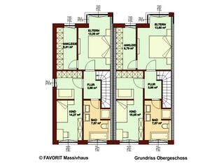 Massivhaus Stella E92/M95 von Favorit Massivhaus - Mehrfamilienhäuser, Cubushaus Grundriss 2