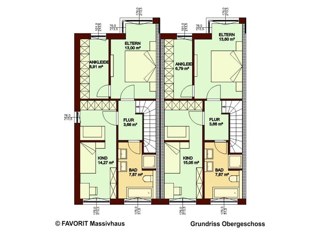 Massivhaus Stella E92/M95 von FAVORIT Massivhaus, Cubushaus Grundriss 2