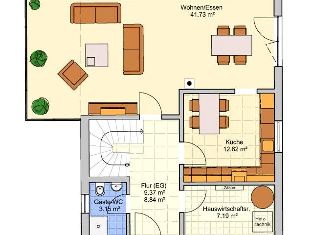 Fertighaus Stockholm von Fingerhut Haus Schlüsselfertig ab 400631€, Satteldach-Klassiker Grundriss 1