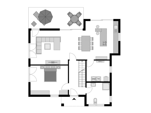 Fertighaus Klassiker CITY Gestaltungsidee GL 03 von STREIF Haus, Stadtvilla Grundriss 1