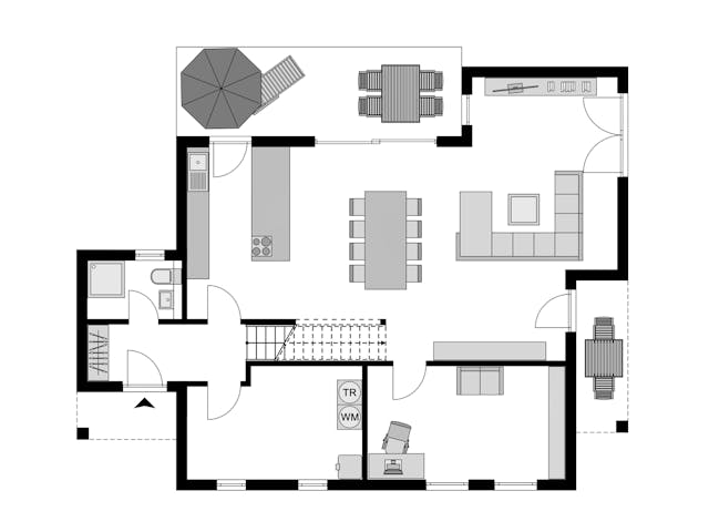 Fertighaus Family Klassiker GQ Gestaltungsidee 02 von STREIF Haus, Satteldach-Klassiker Grundriss 1