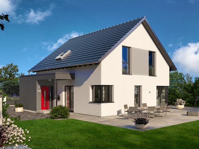 Fertighaus Family Klassiker VG Gestaltungsidee 02 von STREIF Haus, Satteldach-Klassiker Außenansicht 1