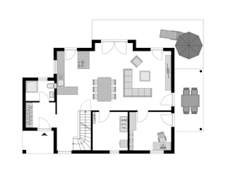 Fertighaus Einfamilienhaus Klassiker von STREIF Haus, Satteldach-Klassiker Grundriss 1