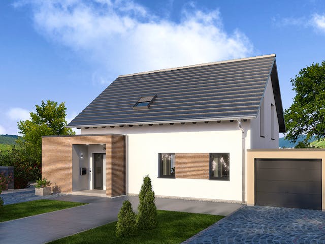 Fertighaus Family Klassiker VG Gestaltungsidee 06 von STREIF Haus, Satteldach-Klassiker Außenansicht 1