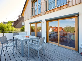 Blockhaus Stuttgart von Rems-Murr-Holzhaus Ausbauhaus ab 268453€, Satteldach-Klassiker Außenansicht 3